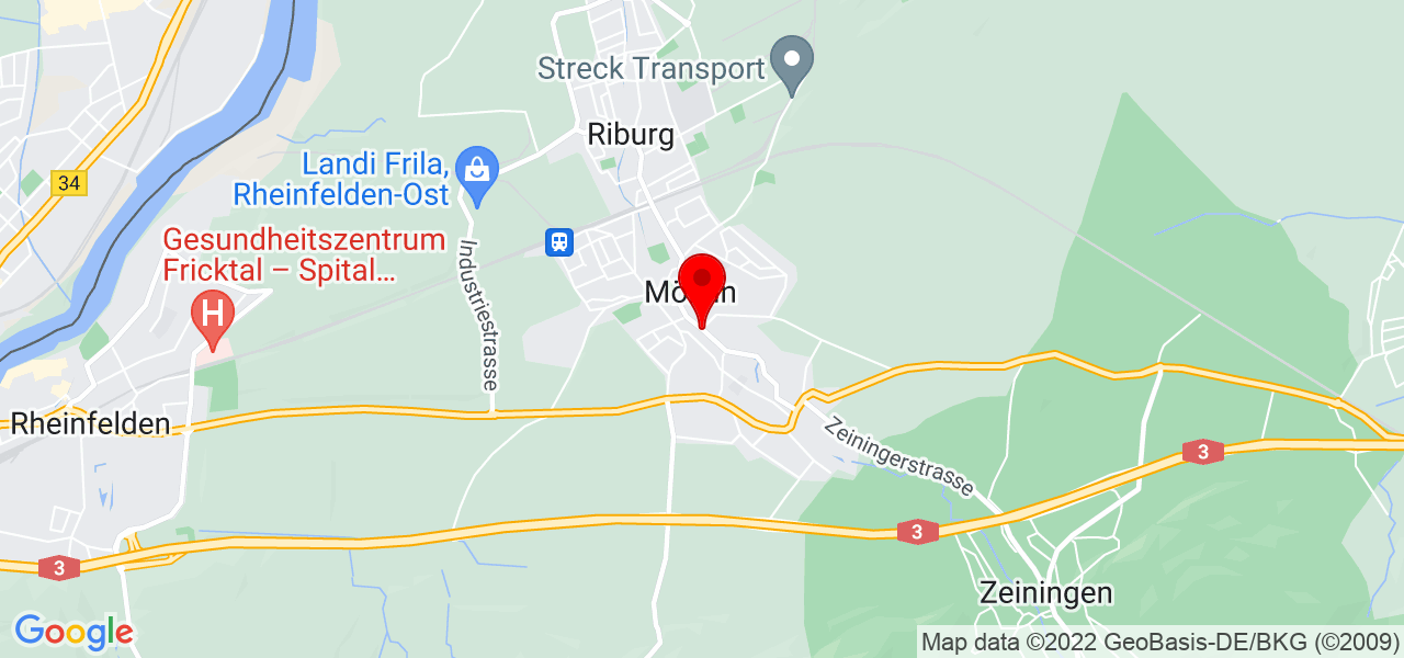 FIT TEAM Basel - Fricktal - Aargau - Möhlin - Karte
