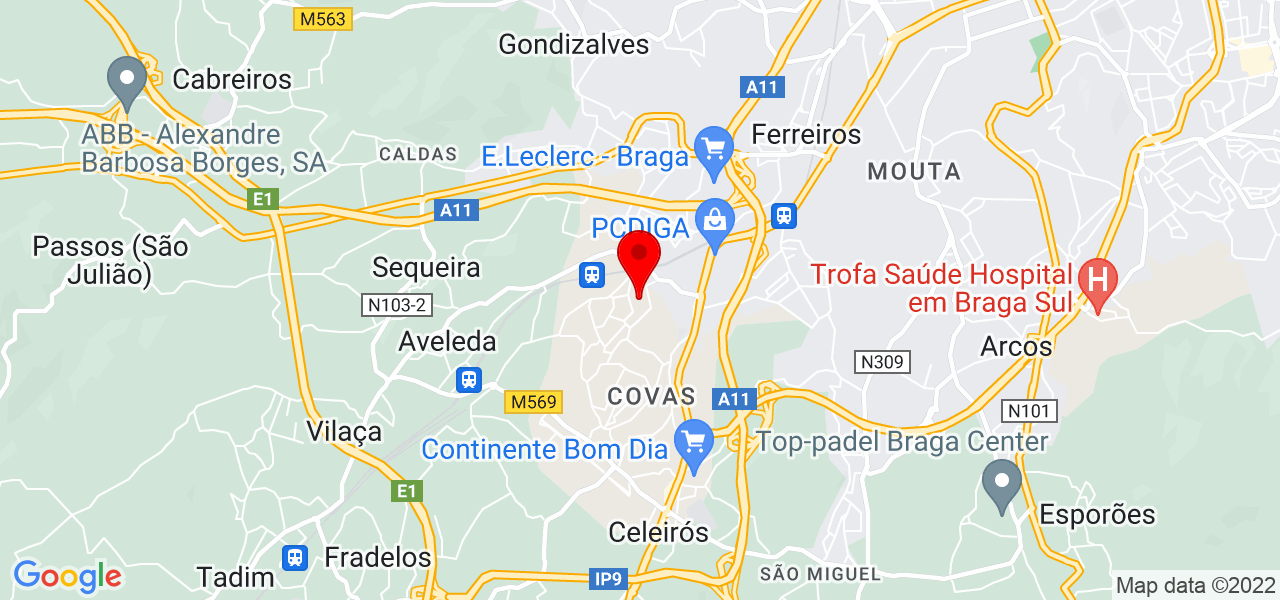 Aulas de Guitarra / Piano / Ukulele / Baixo / Cavaquinho / Domic&iacute;lios ou Est&uacute;dio em Braga - Braga - Braga - Mapa