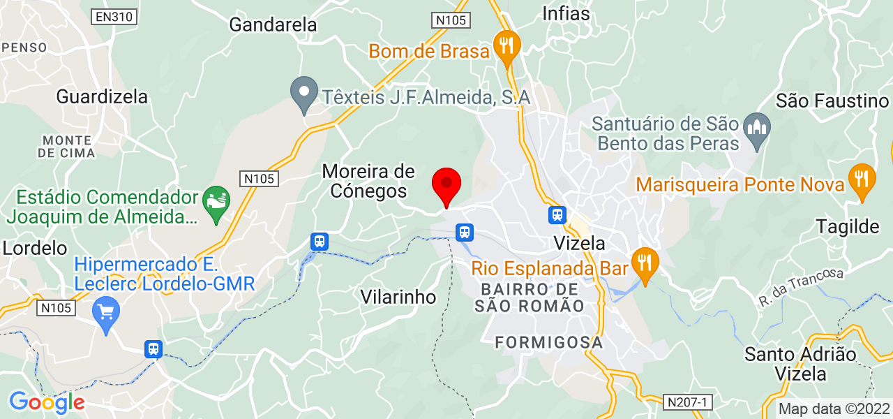 Est&ecirc;v&atilde;o - Braga - Guimarães - Mapa