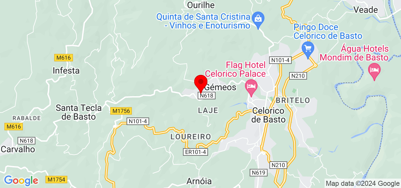 Flávio F.C Pintura e acabamentos - Braga - Celorico de Basto - Mapa
