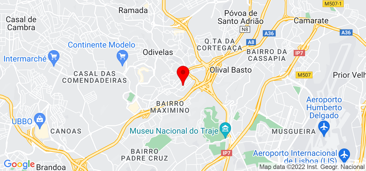 Josu&eacute; - Lisboa - Odivelas - Mapa