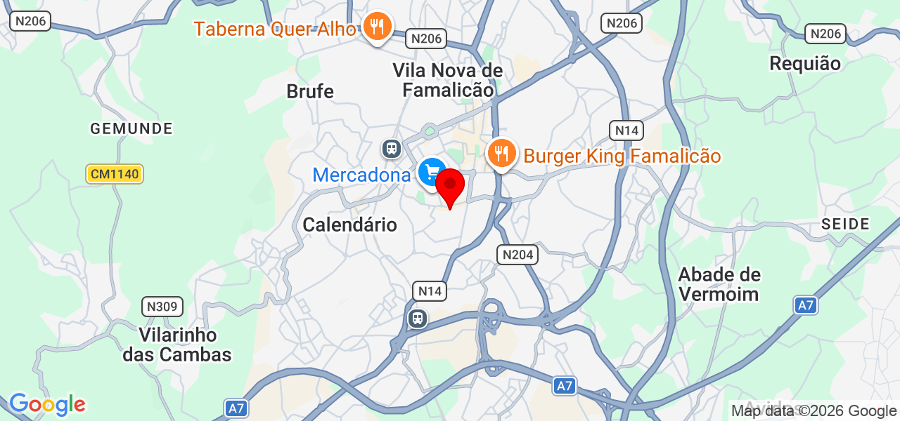 Nat&aacute;lia Rodrigues - Braga - Vila Nova de Famalicão - Mapa