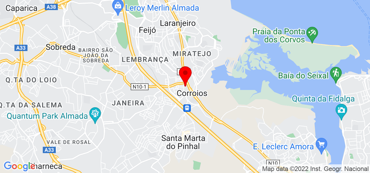 Betel Instalações - Setúbal - Seixal - Karte
