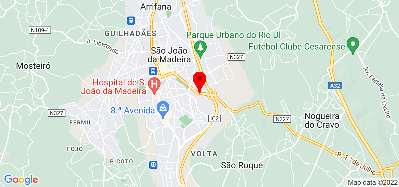 Hemille - Aveiro - São João da Madeira - Mapa