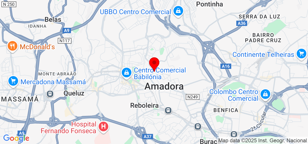 Instalacao e manutencao d telecomunicaoes e Eletrecidade nos edificios - Lisboa - Amadora - Mapa