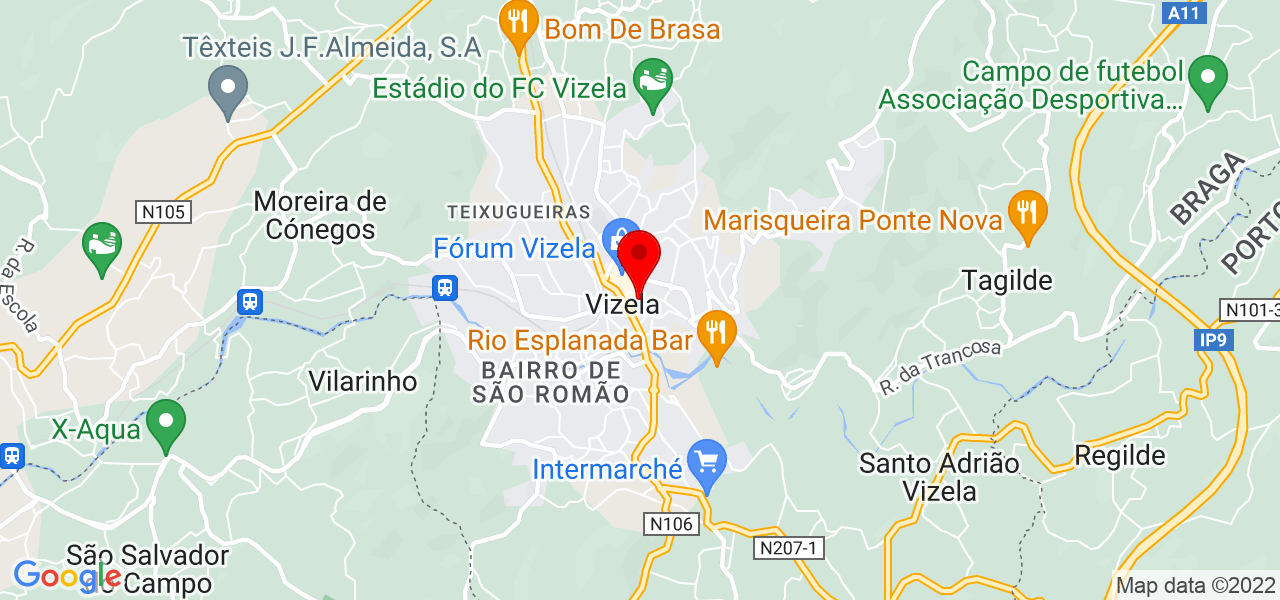 Andr&eacute; - Braga - Vizela - Mapa