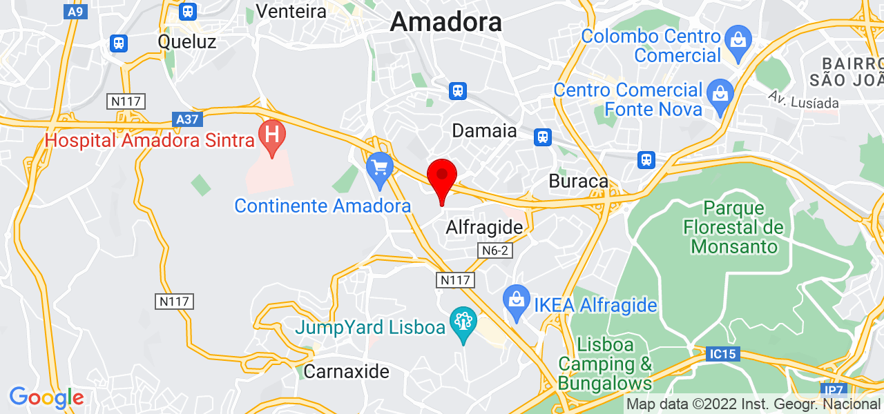 Margem el&eacute;ctrica - Lisboa - Amadora - Mapa
