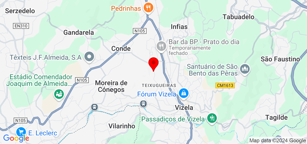 Pedro_V - Braga - Vizela - Mapa