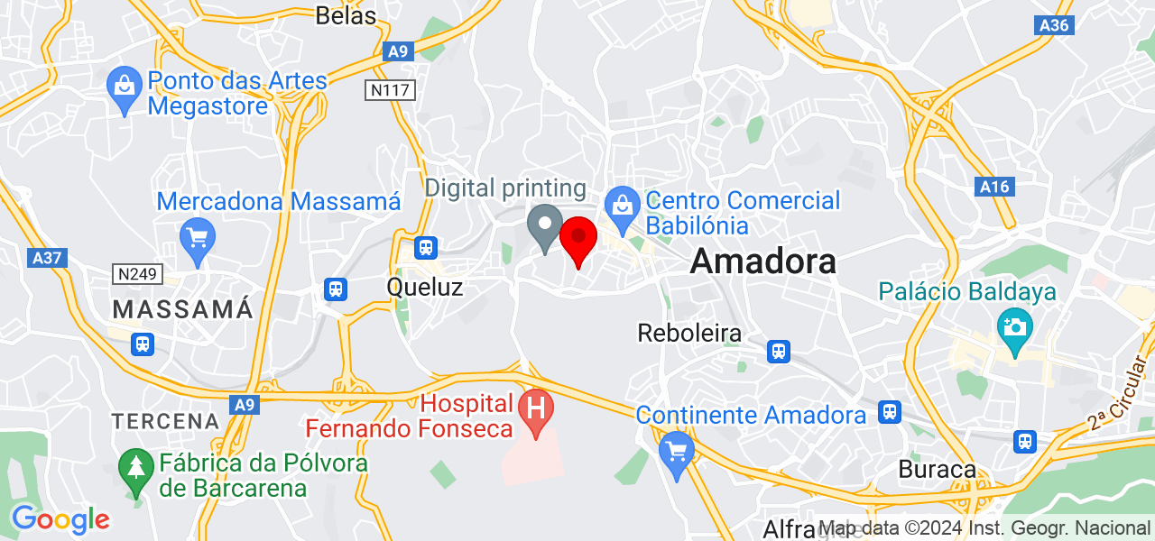 Andr&eacute; Luseka - Lisboa - Amadora - Mapa