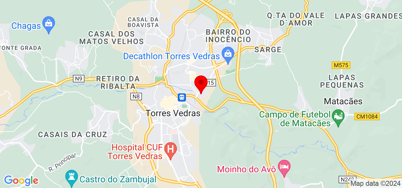 Mateus - Lisboa - Torres Vedras - Mapa