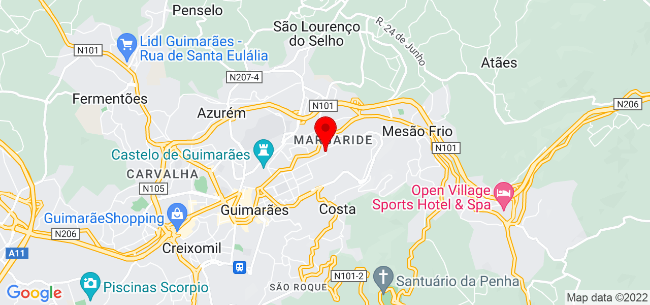 Maria Ribeiro - Braga - Guimarães - Mapa