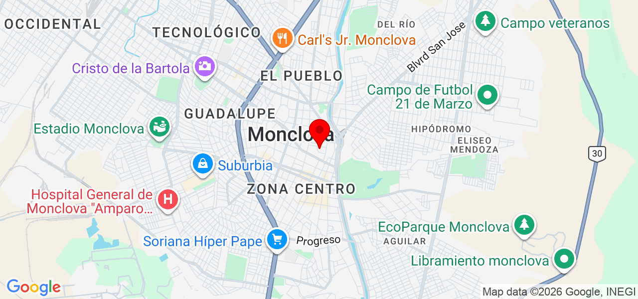 Iván Alejandro Bocanegra - Coahuila de Zaragoza - Monclova - Mapa
