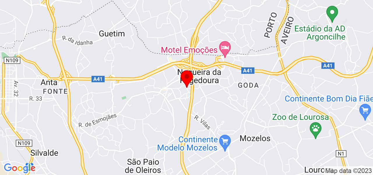Zenha - Aveiro - Santa Maria da Feira - Mapa