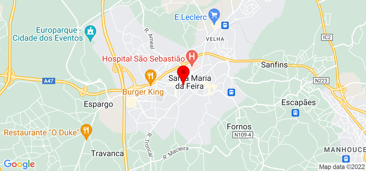 Soterrenos - Aveiro - Santa Maria da Feira - Mapa