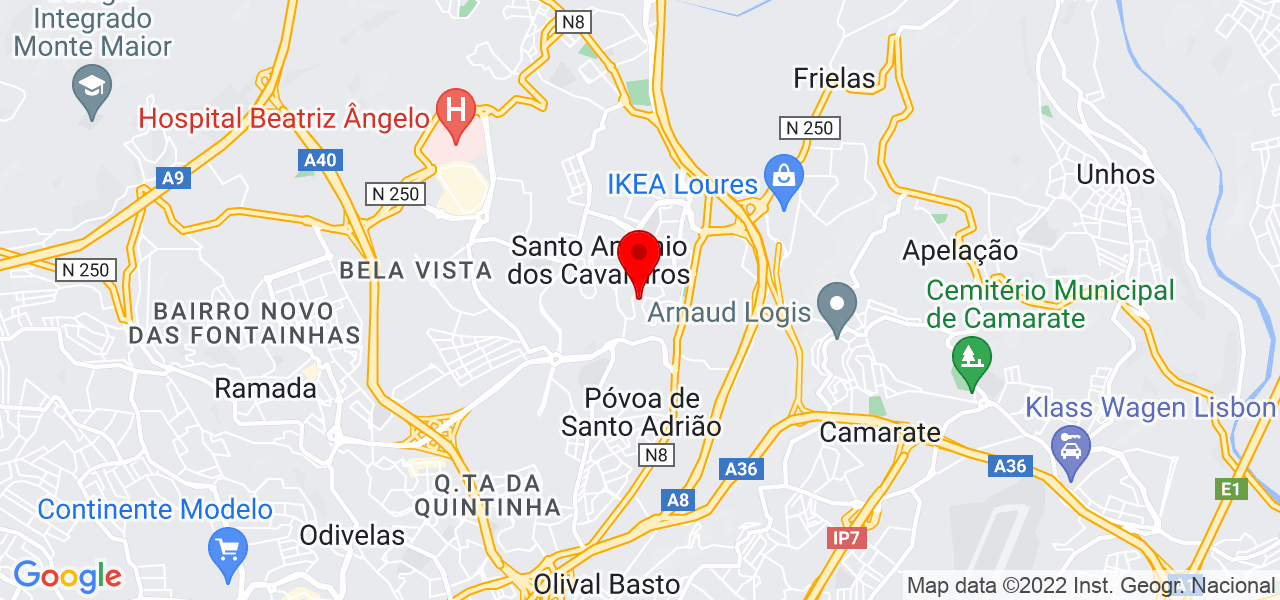 Tradu&ccedil;&otilde;es, Interpreta&ccedil;&otilde;es e Aulas de L&iacute;ngua &Aacute;rabe. - Lisboa - Loures - Mapa