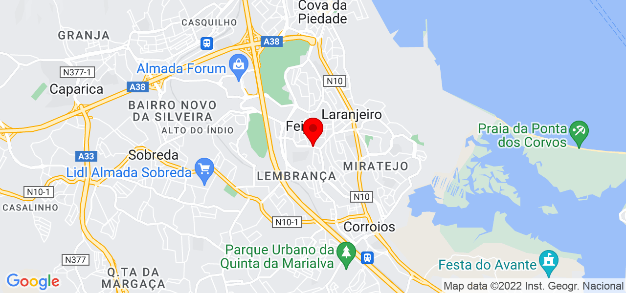 Erickson Santos - Setúbal - Almada - Mapa