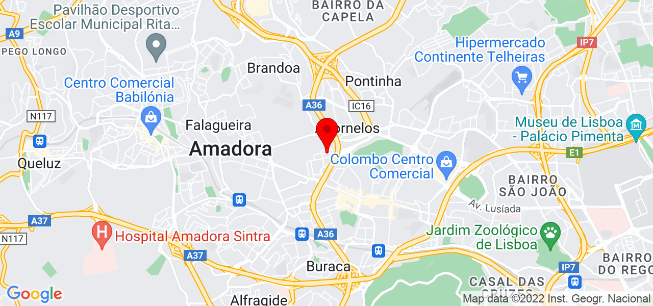 Andr&eacute; Quint&atilde;o - Lisboa - Amadora - Mapa