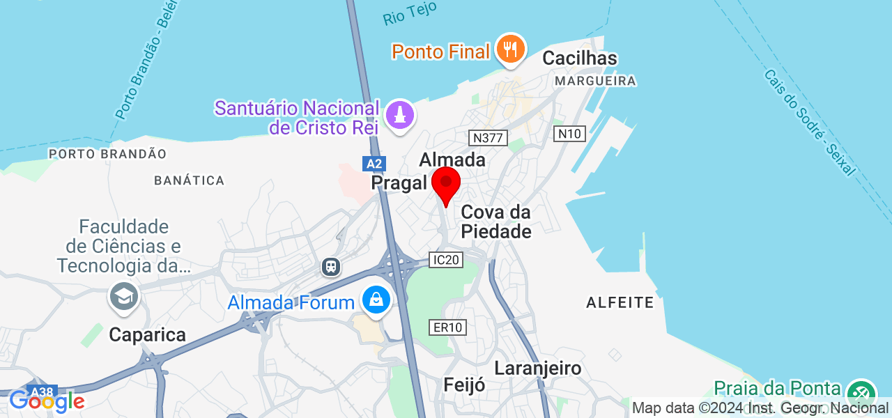 Cátia Reis Proença - Setúbal - Almada - Mapa