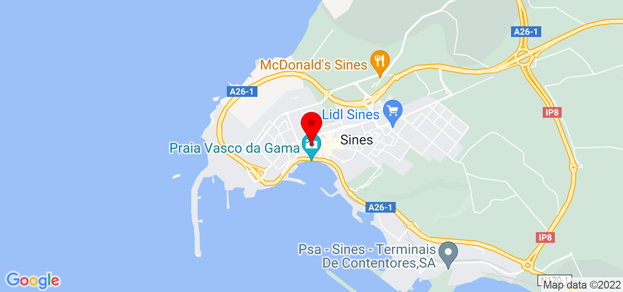Monalisa cardoso - Setúbal - Sines - Mapa