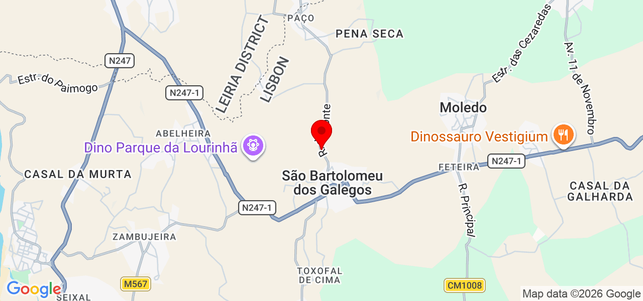 Versatil mordomia LDA - Lisboa - Lourinhã - Karte