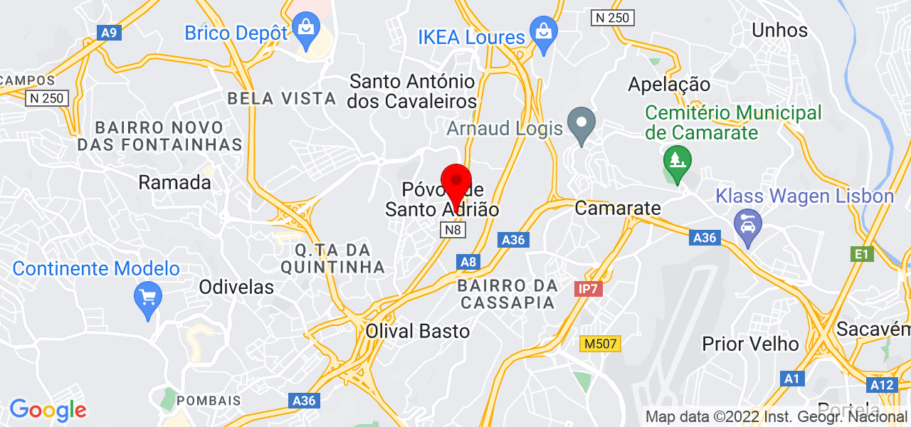 Ara&uacute;jo Instala&ccedil;&otilde;es - Lisboa - Odivelas - Mapa