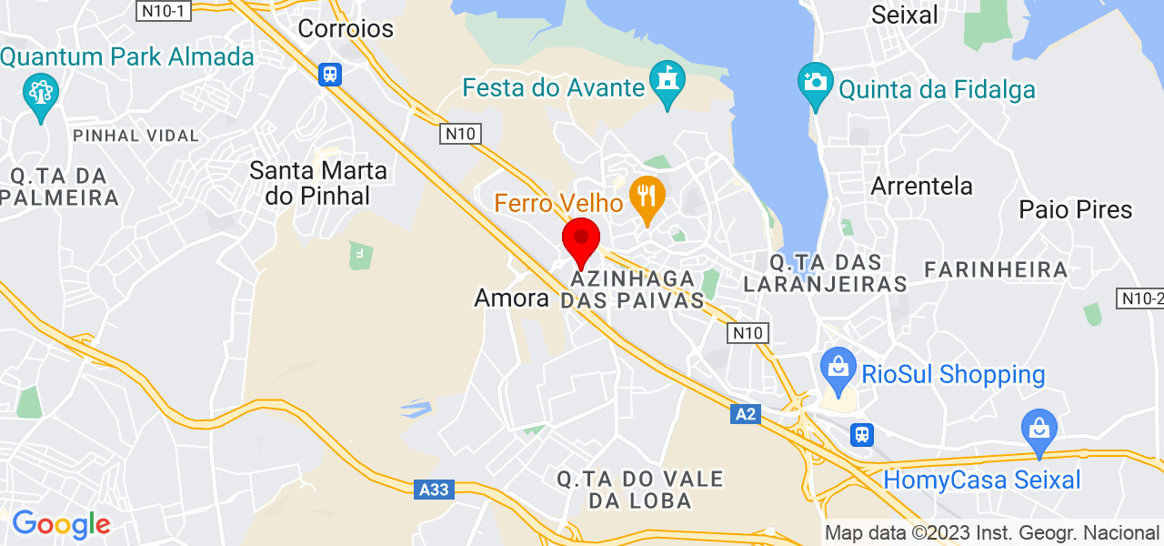 JRS Pinturas - Setúbal - Seixal - Mapa