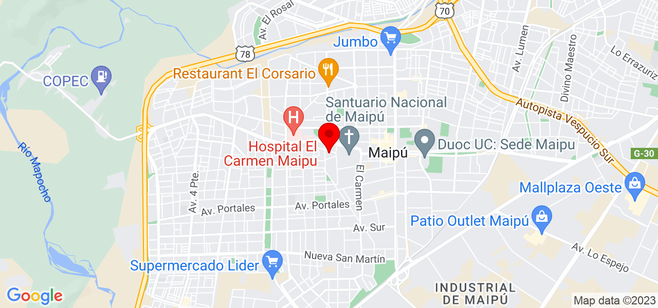Mar&iacute;a Jos&eacute; Rivera - Región Metropolitana de Santiago - Santiago - Mapa
