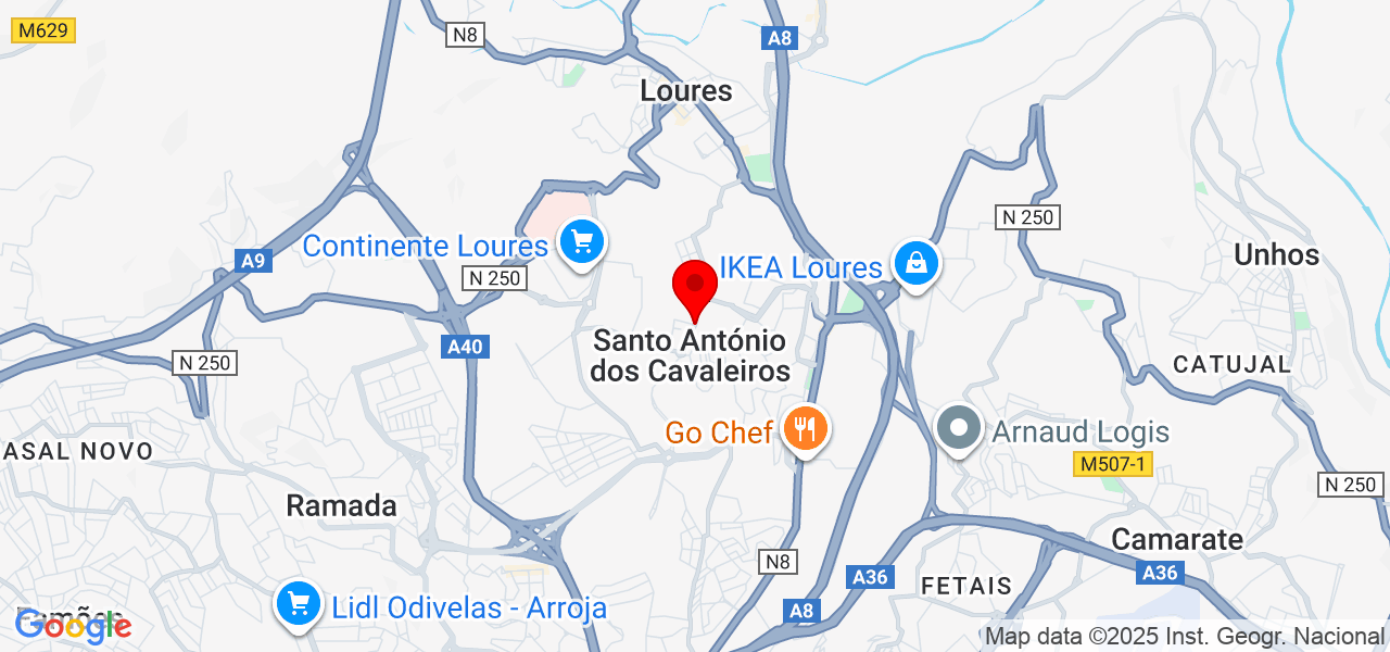 Érica - Lisboa - Loures - Mapa
