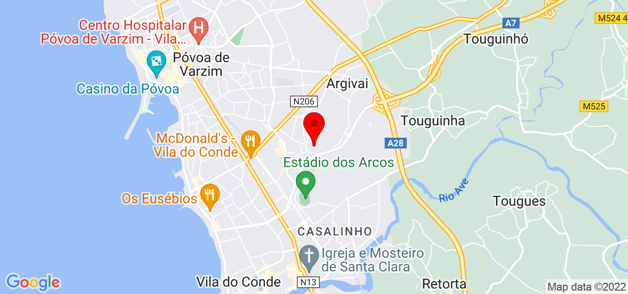Maria da Gl&oacute;ria Galhardo - Porto - Póvoa de Varzim - Mapa