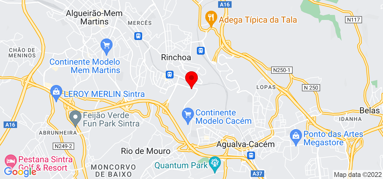 T&acirc;nia Cerqueira - Lisboa - Sintra - Mapa