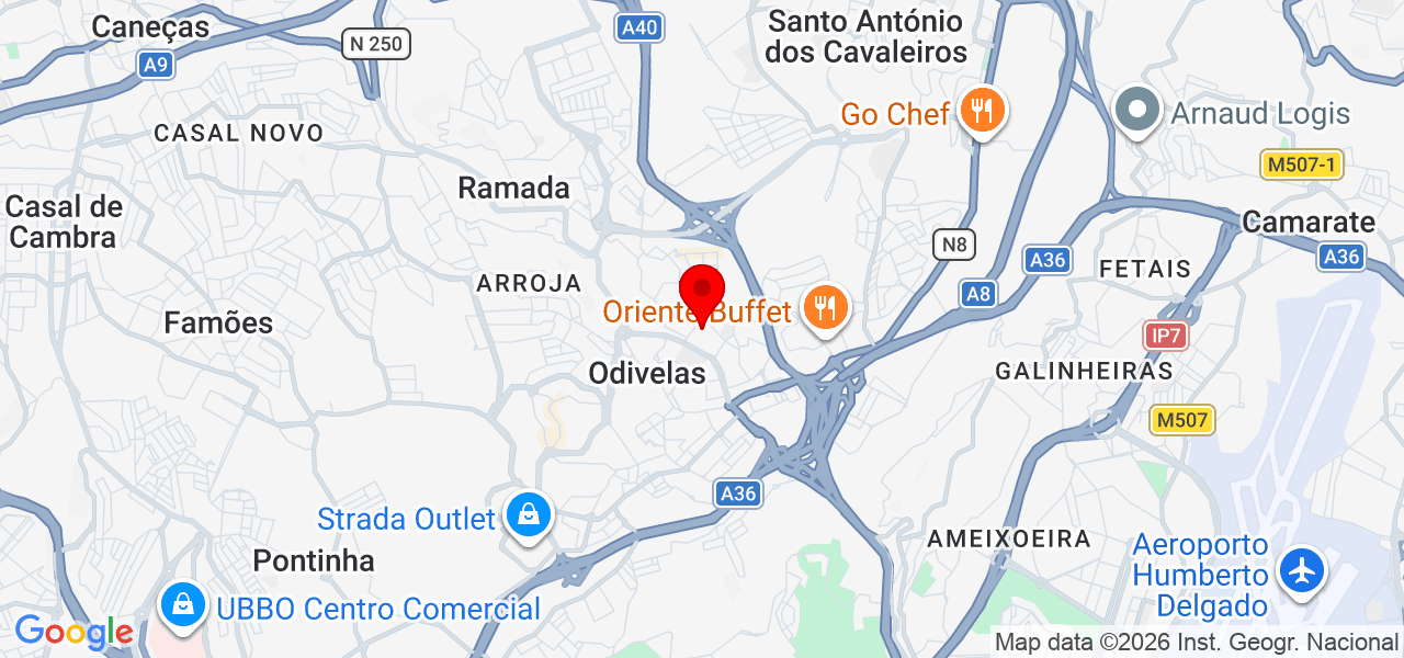 Wanderick Bezerra - Lisboa - Odivelas - Mapa