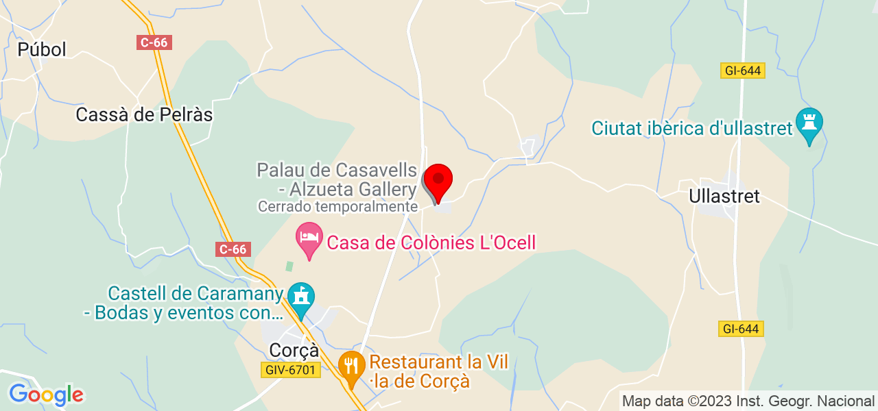 Sal&ograve;nica - Cataluña - Corçà - Mapa