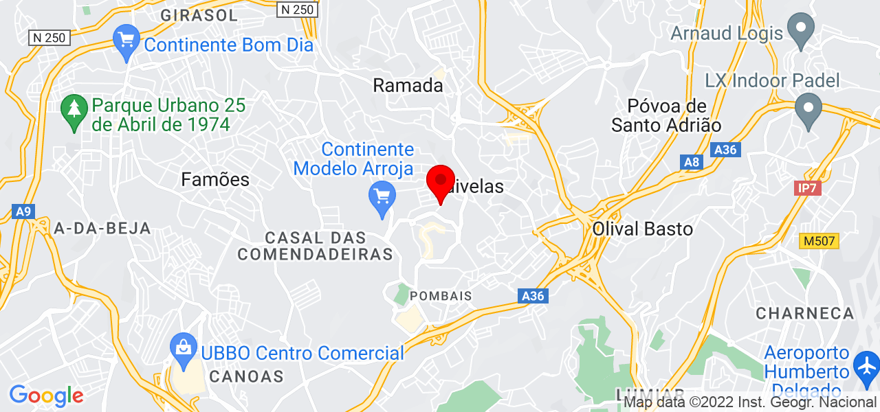 Jo&atilde;o Casc&atilde;o - Lisboa - Odivelas - Mapa