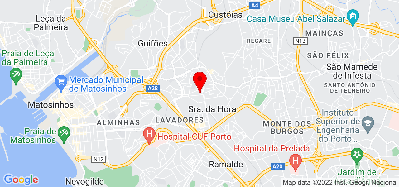 Terapias de Sa&uacute;de e Bem Estar - Porto - Matosinhos - Mapa