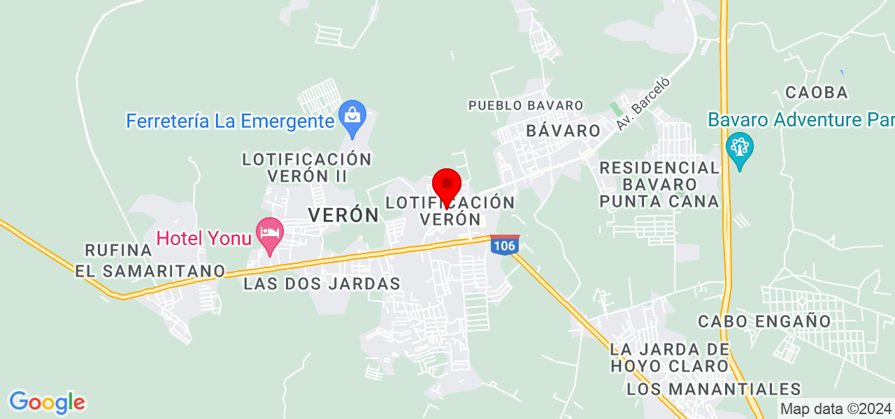 Otniel Francisco Santana - La Altagracia - Verón Punta Cana - Mapa