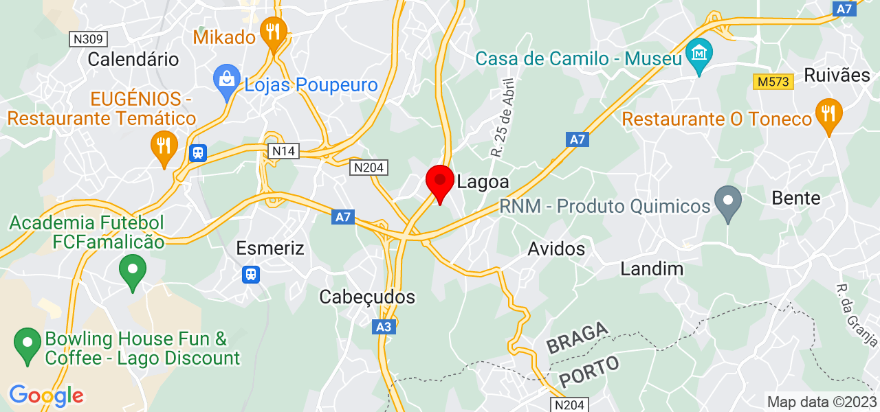 F&aacute;bio Silva - Braga - Vila Nova de Famalicão - Mapa