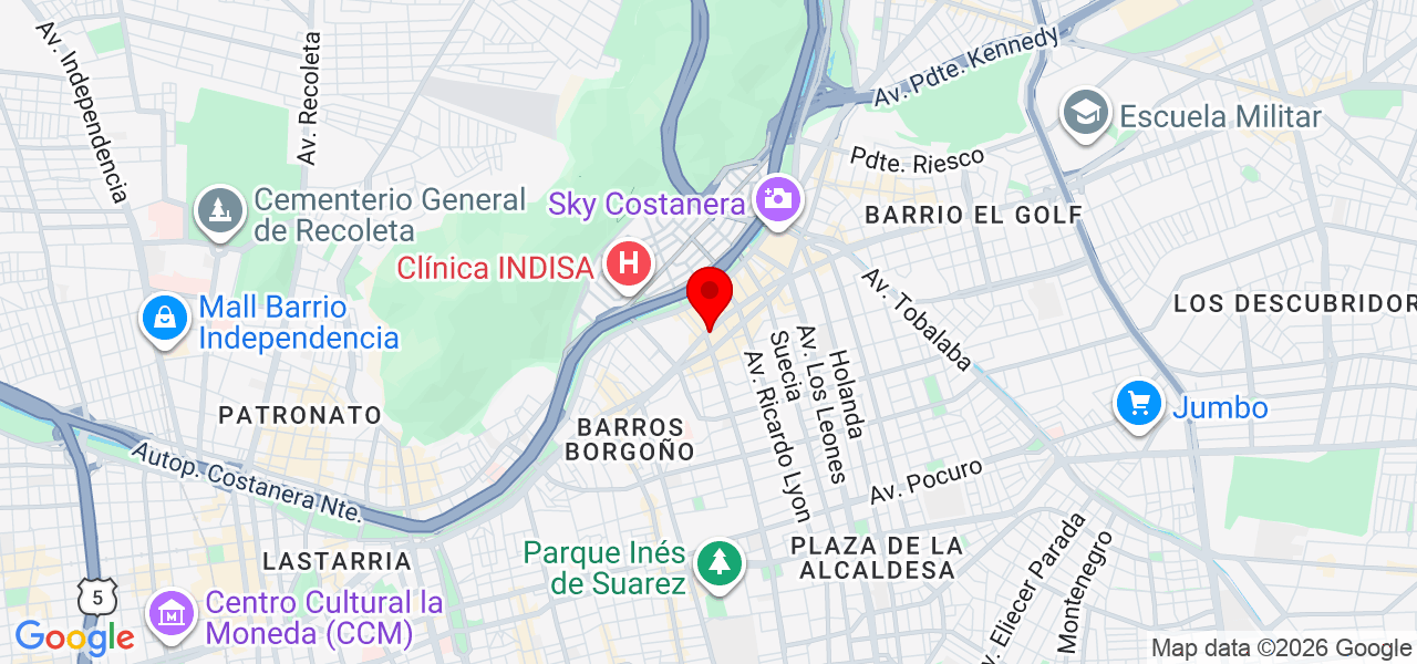 Investigaciones aseg - Región Metropolitana de Santiago - Santiago - Map