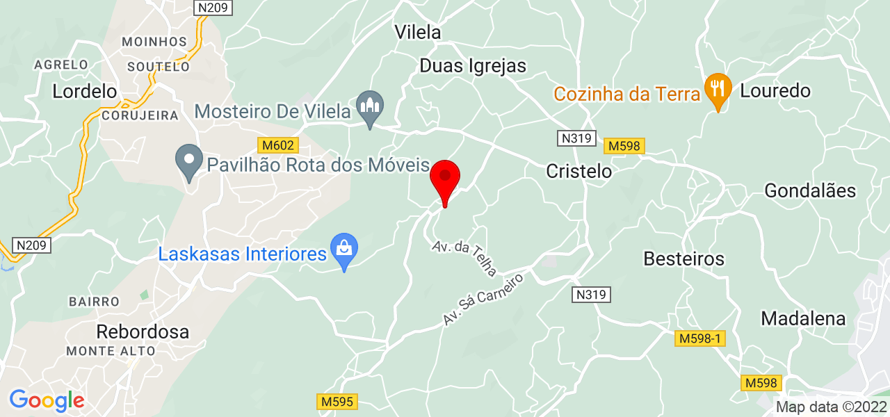 Val&eacute;ria Rodrigues - Porto - Paredes - Mapa