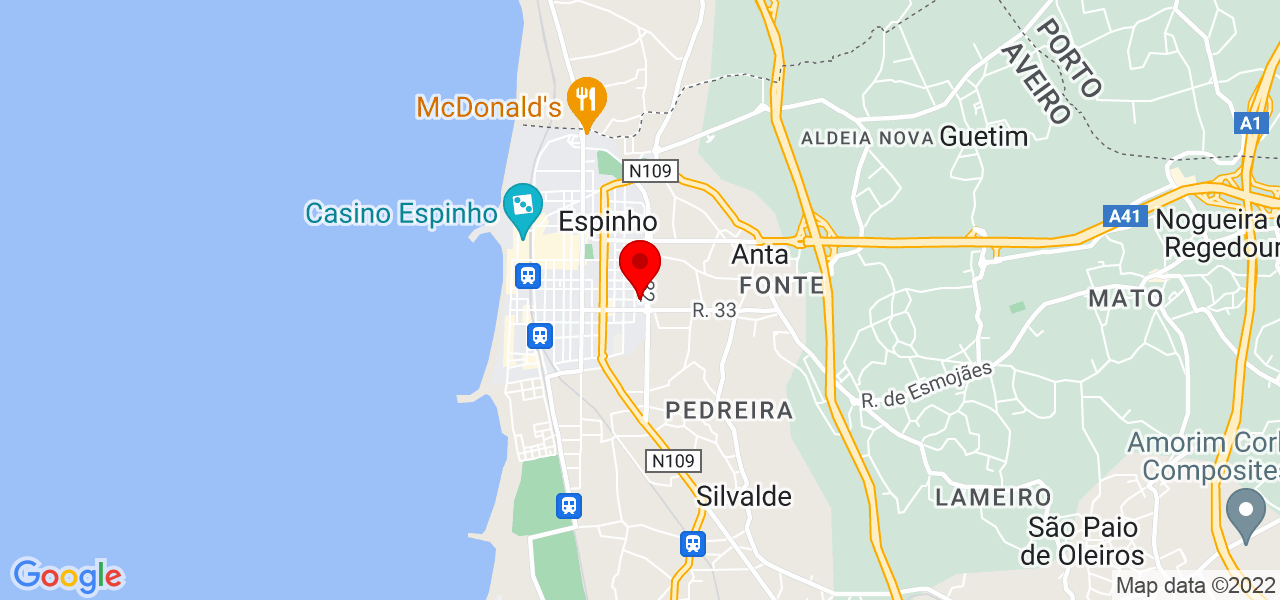 Fábio Silva - Aveiro - Espinho - Mapa