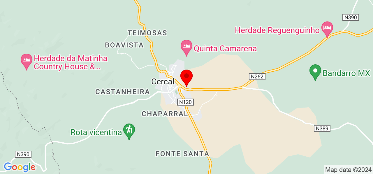 T&acirc;nia Marques - Setúbal - Santiago do Cacém - Mapa