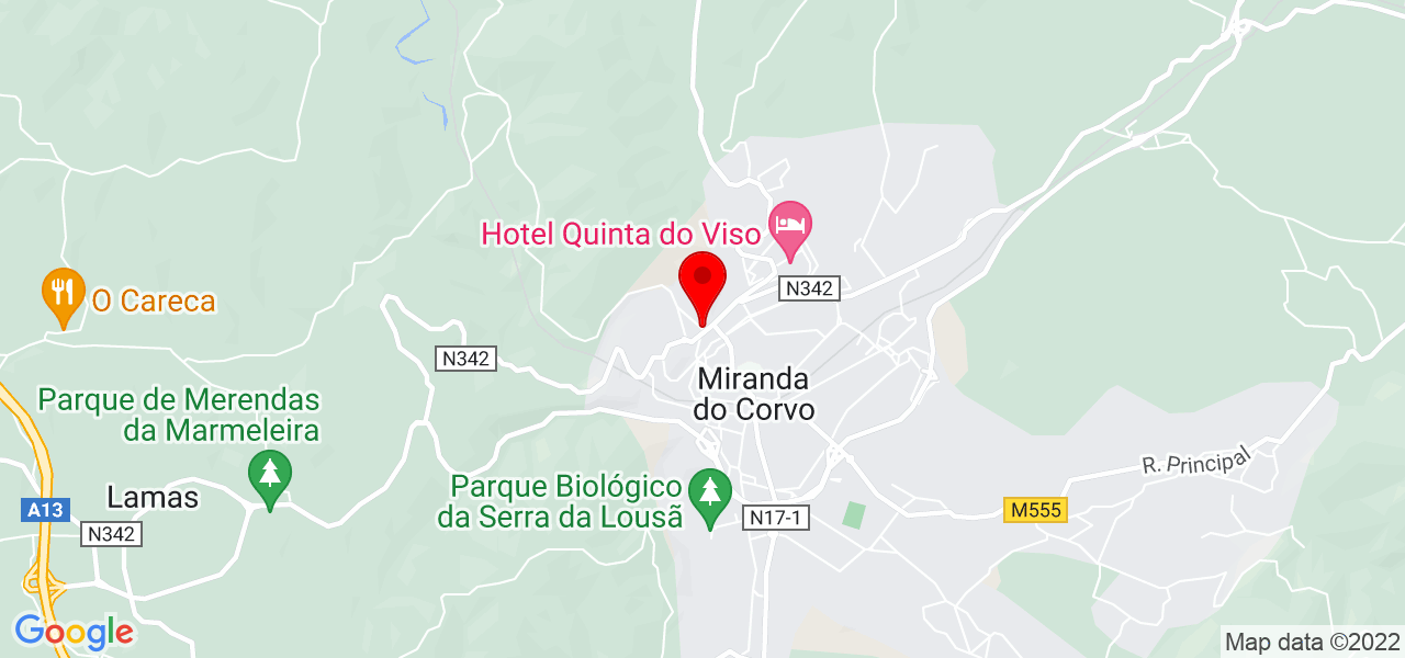 Isa&iacute;as Sozinho - Coimbra - Miranda do Corvo - Mapa
