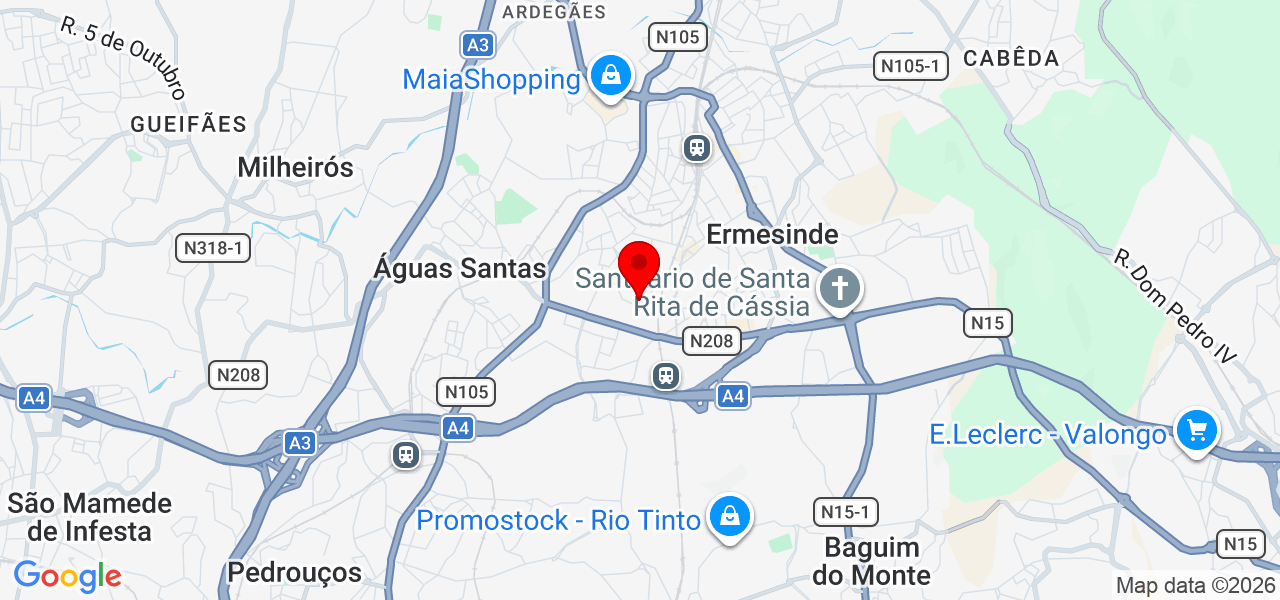 Michele Santos - Porto - Valongo - Mapa