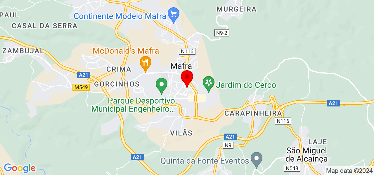 Pacheco - Lisboa - Mafra - Mapa