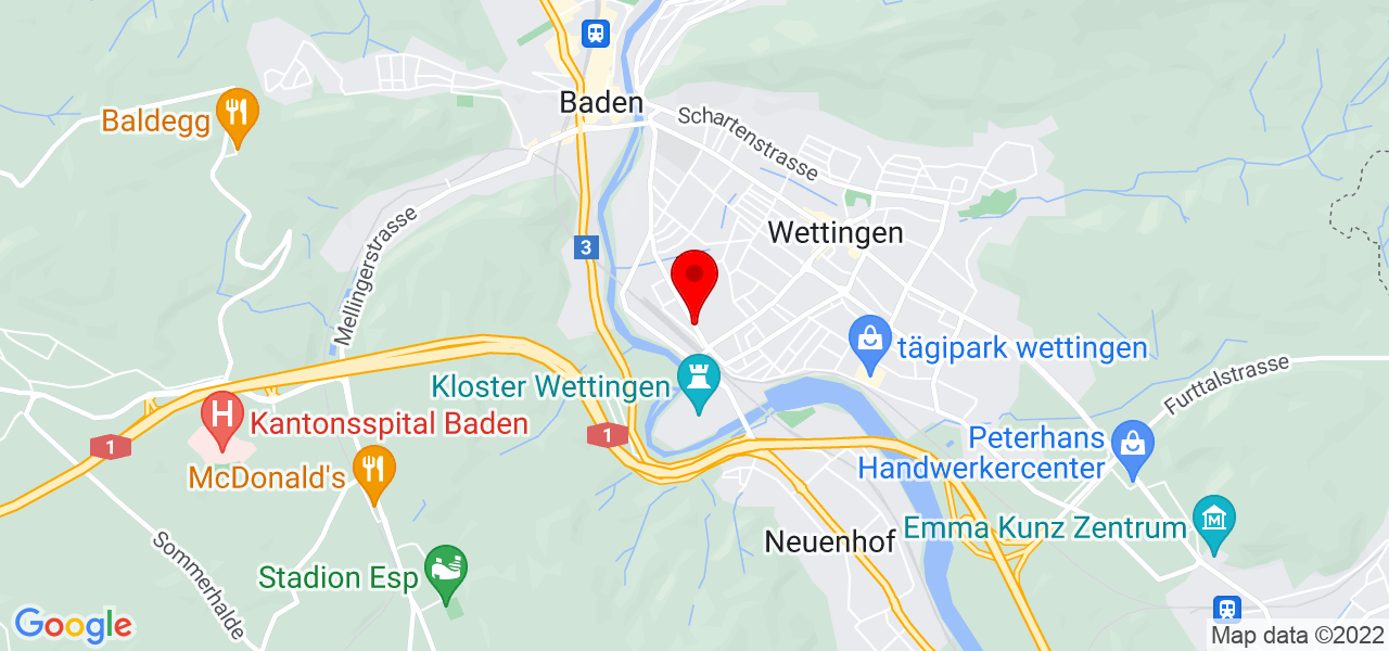 Leder&Textil Atelier 19B - Aargau - Wettingen - Karte