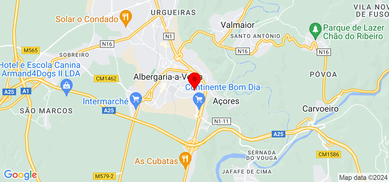 Nuno Vidal Musical Entertainer - Aveiro - Albergaria-a-Velha - Mapa