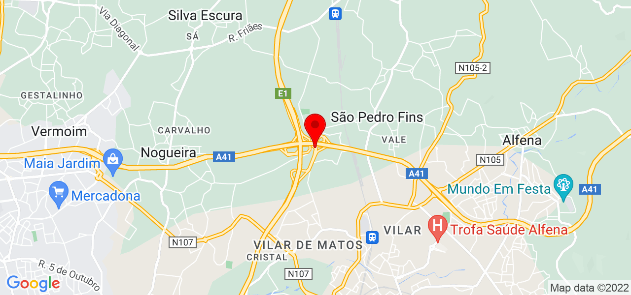 Jo&atilde;o Vieira - Porto - Maia - Mapa