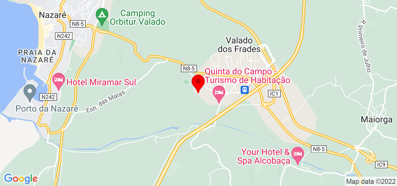 Jo&atilde;o Formiga - Leiria - Nazaré - Mapa
