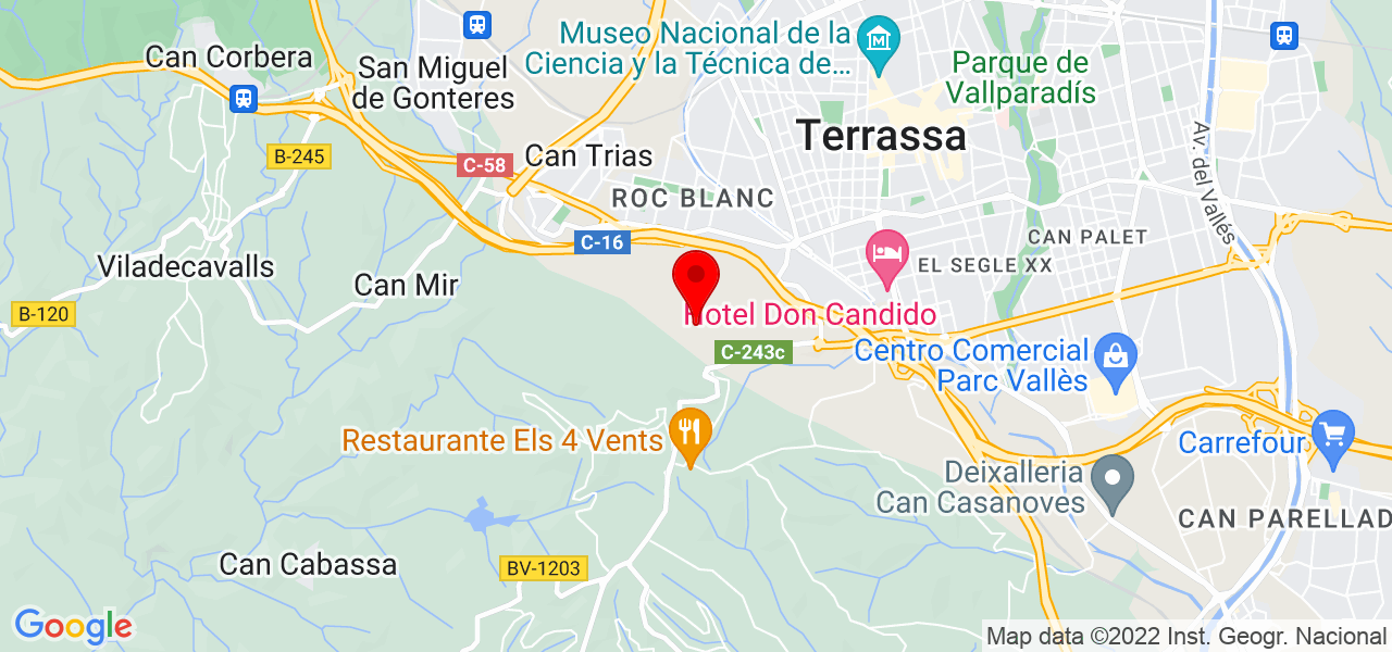 Modo Evento dise&ntilde;o para festas - Cataluña - Terrassa - Mapa