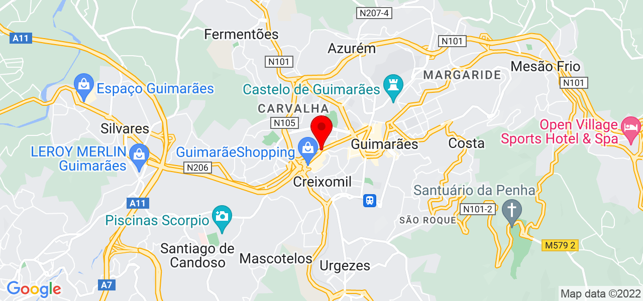 Arnaldo Azevedo - Braga - Guimarães - Mapa