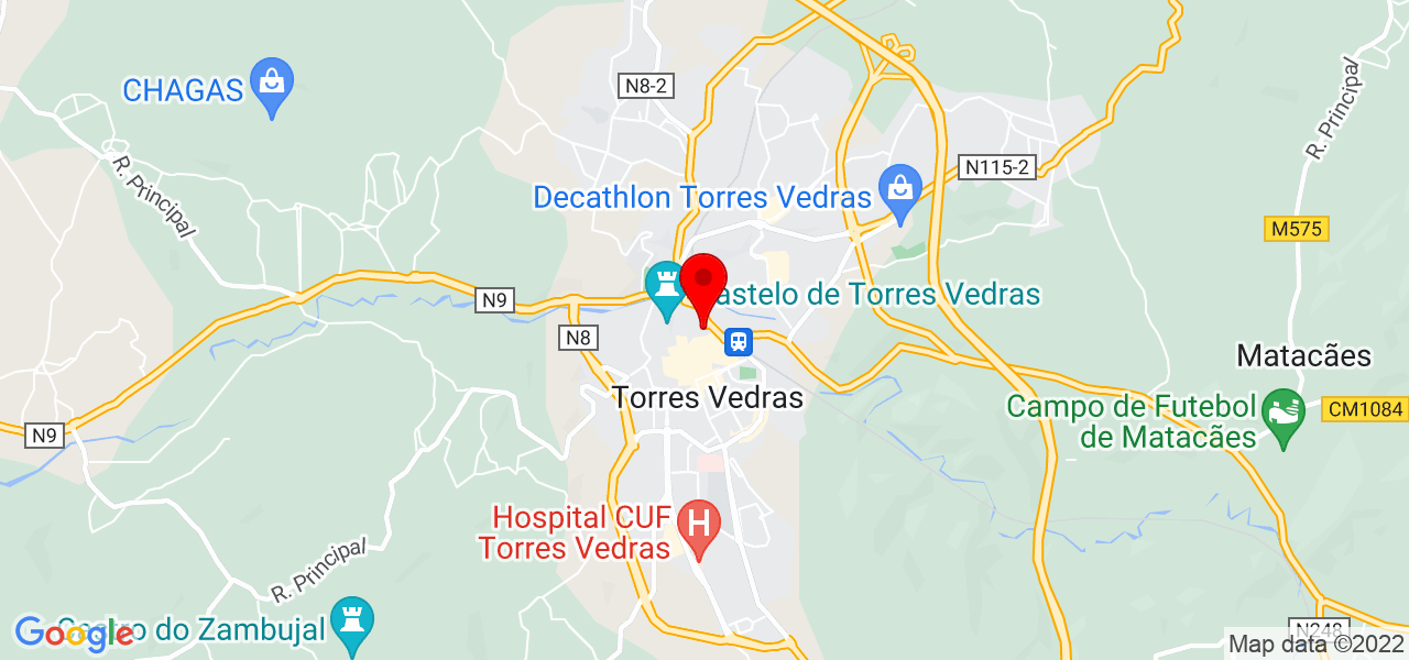 Jardim - Lisboa - Torres Vedras - Mapa